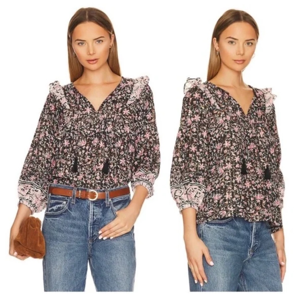Cleobella Brynlee Blouse Pattern V Neck Size XS NWOT